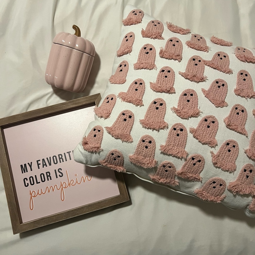Pink Fall/Halloween Decorations & pillow